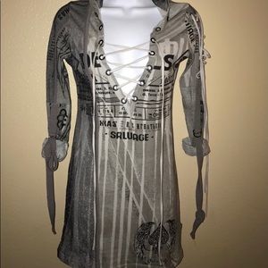 Salvage Lace up top with good